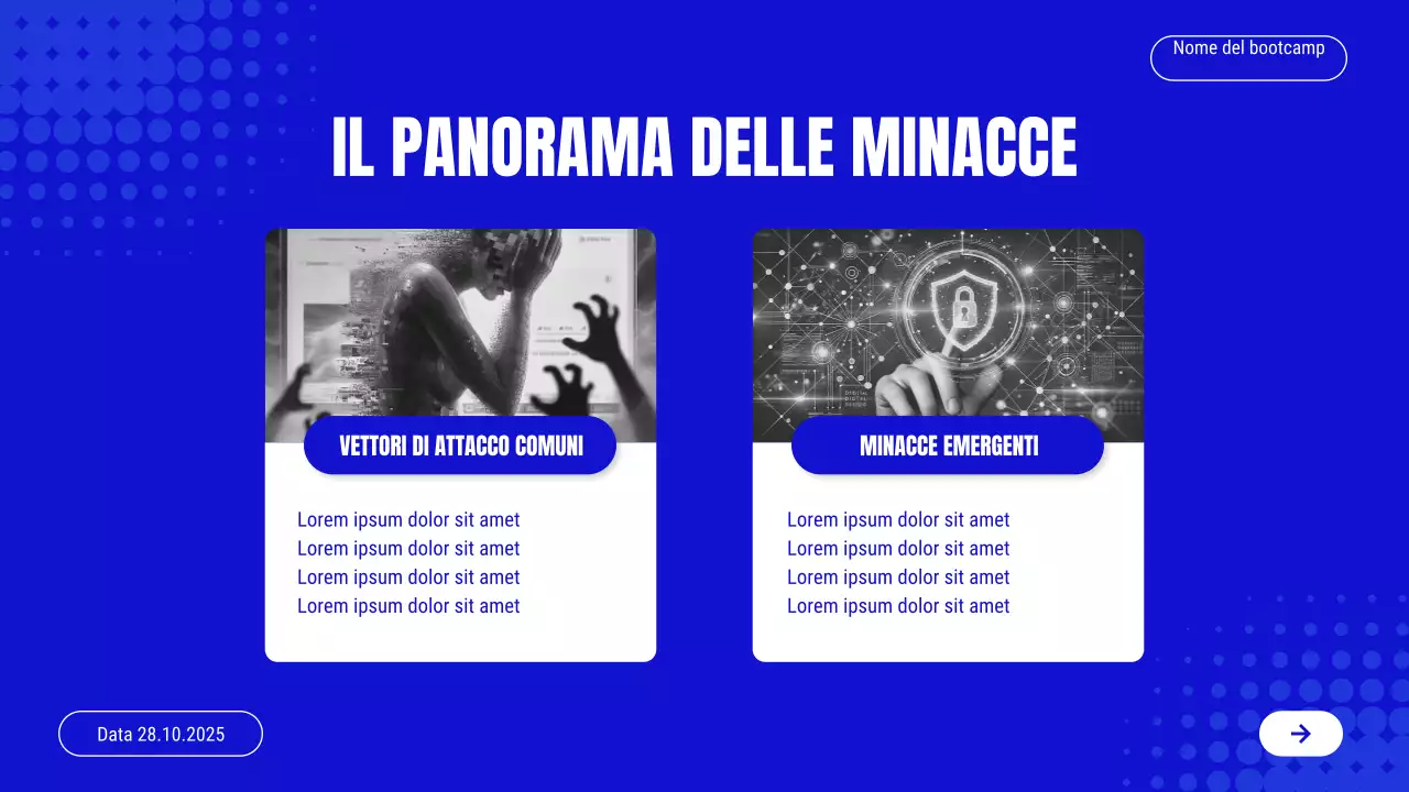 Presentazione dell'invito al corso Blue Modern Cyber ​​Safety