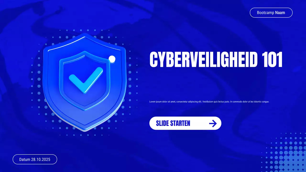 Uitnodigingspresentatie voor de Blue Modern Cyber ​​Safety-cursus