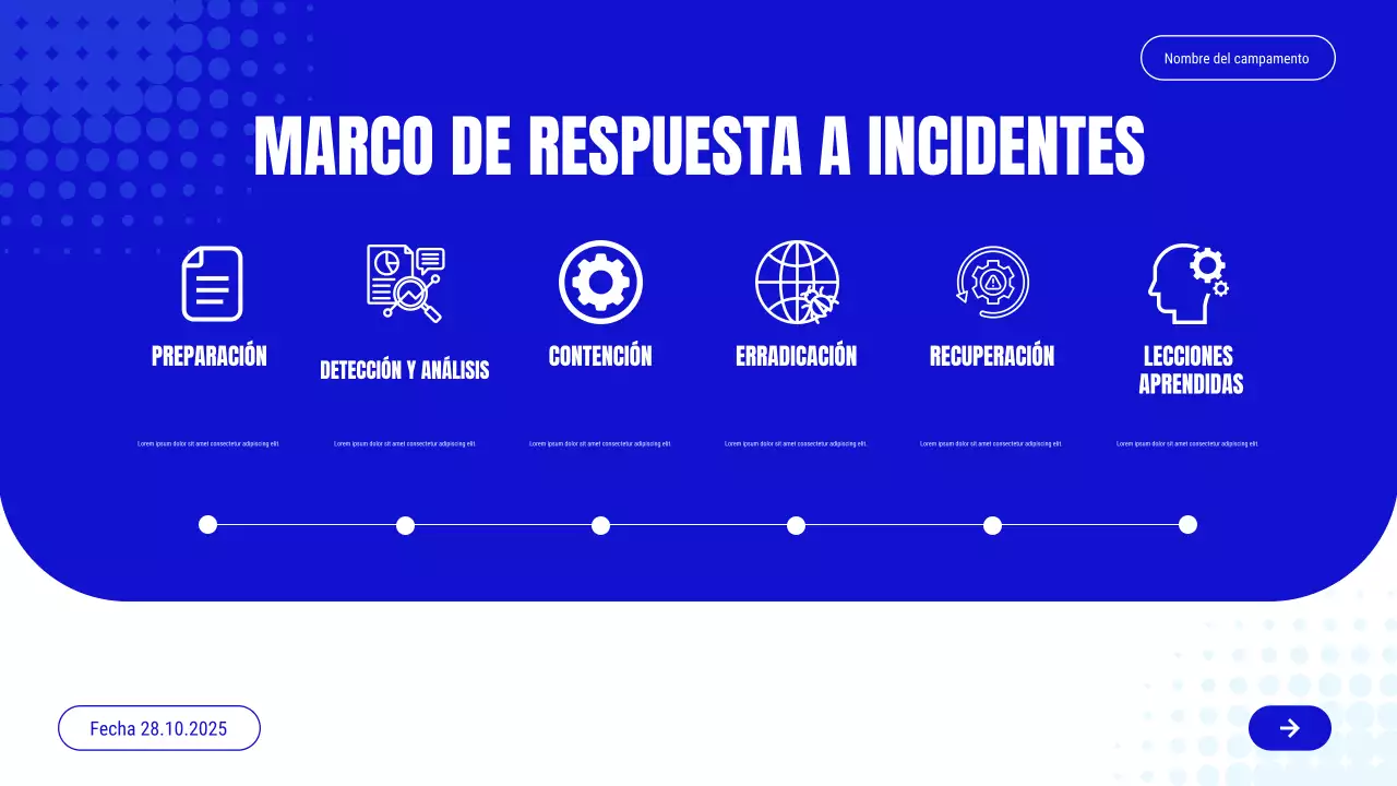 Presentación de la invitación al curso de ciberseguridad Blue Modern