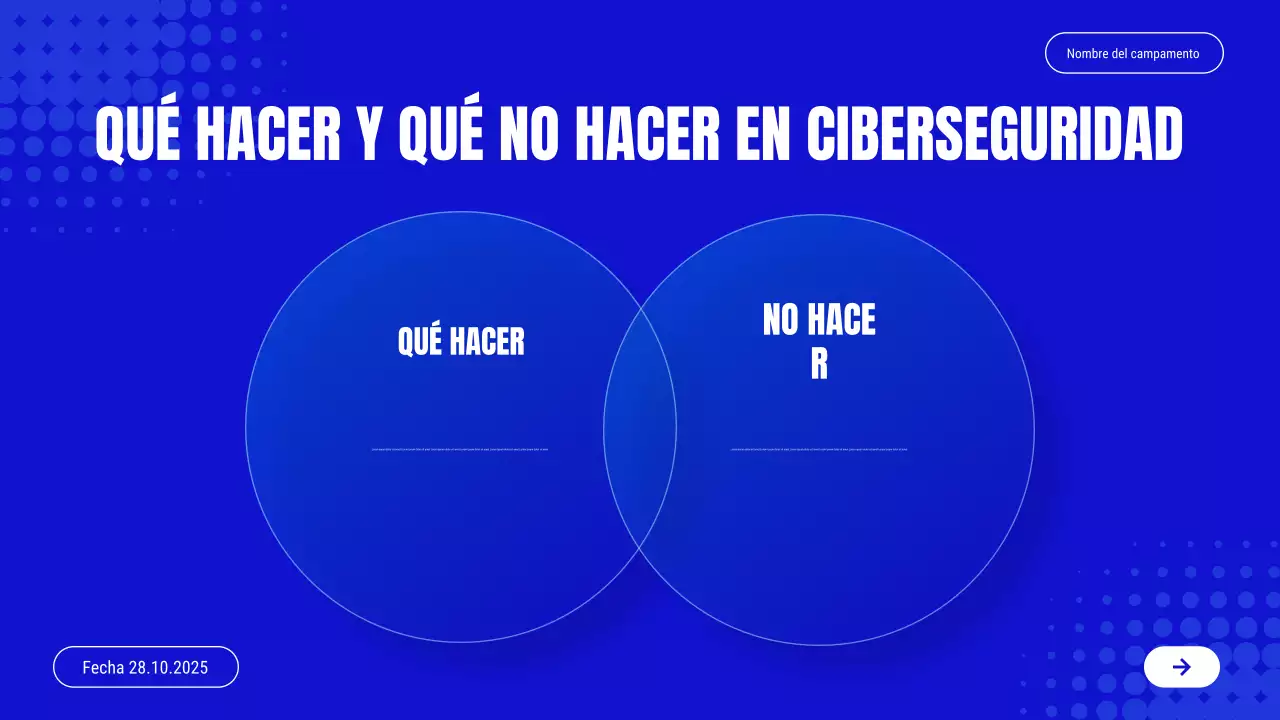 Presentación de la invitación al curso de ciberseguridad Blue Modern