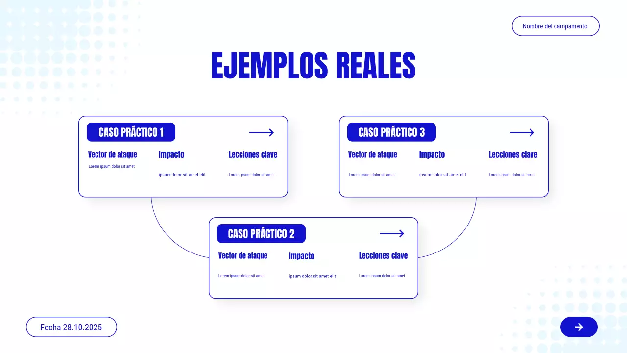 Presentación de la invitación al curso de ciberseguridad Blue Modern