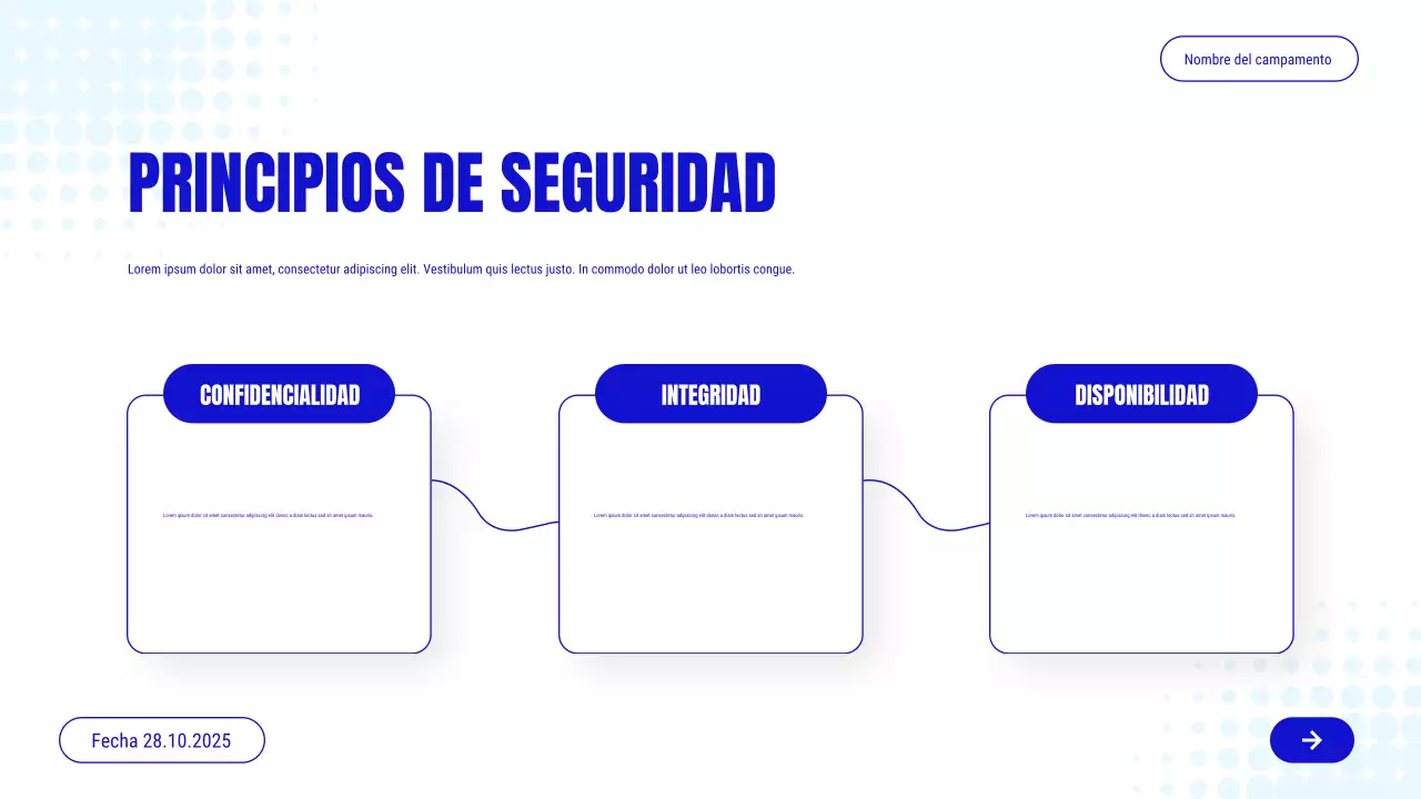 Presentación de la invitación al curso de ciberseguridad Blue Modern