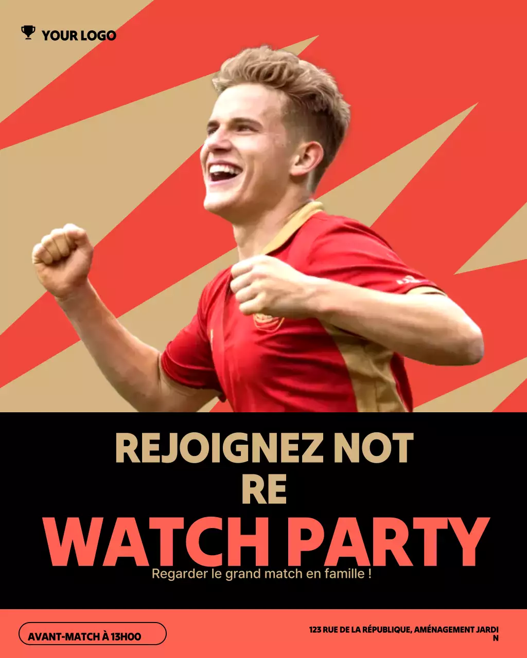 Invitation à un événement sportif moderne sur Instagram