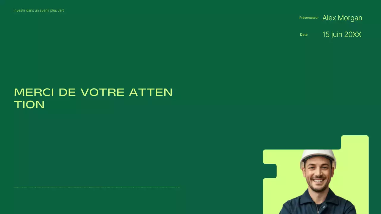 Présentation de la promotion des investissements dans les énergies renouvelables vertes et modernes