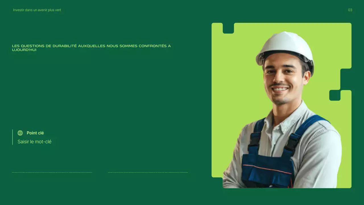 Présentation de la promotion des investissements dans les énergies renouvelables vertes et modernes