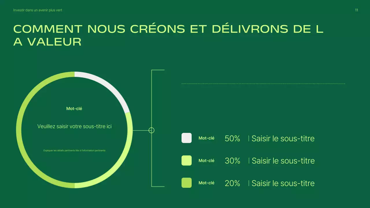 Présentation de la promotion des investissements dans les énergies renouvelables vertes et modernes