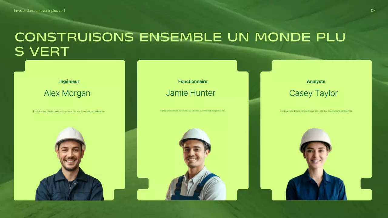 Présentation de la promotion des investissements dans les énergies renouvelables vertes et modernes