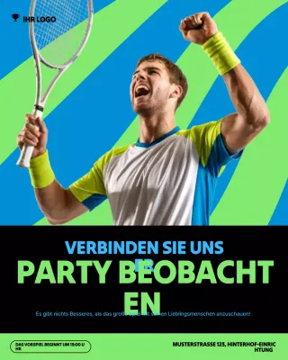 Grüner Instagram-Beitrag zur modernen Sporteinladung