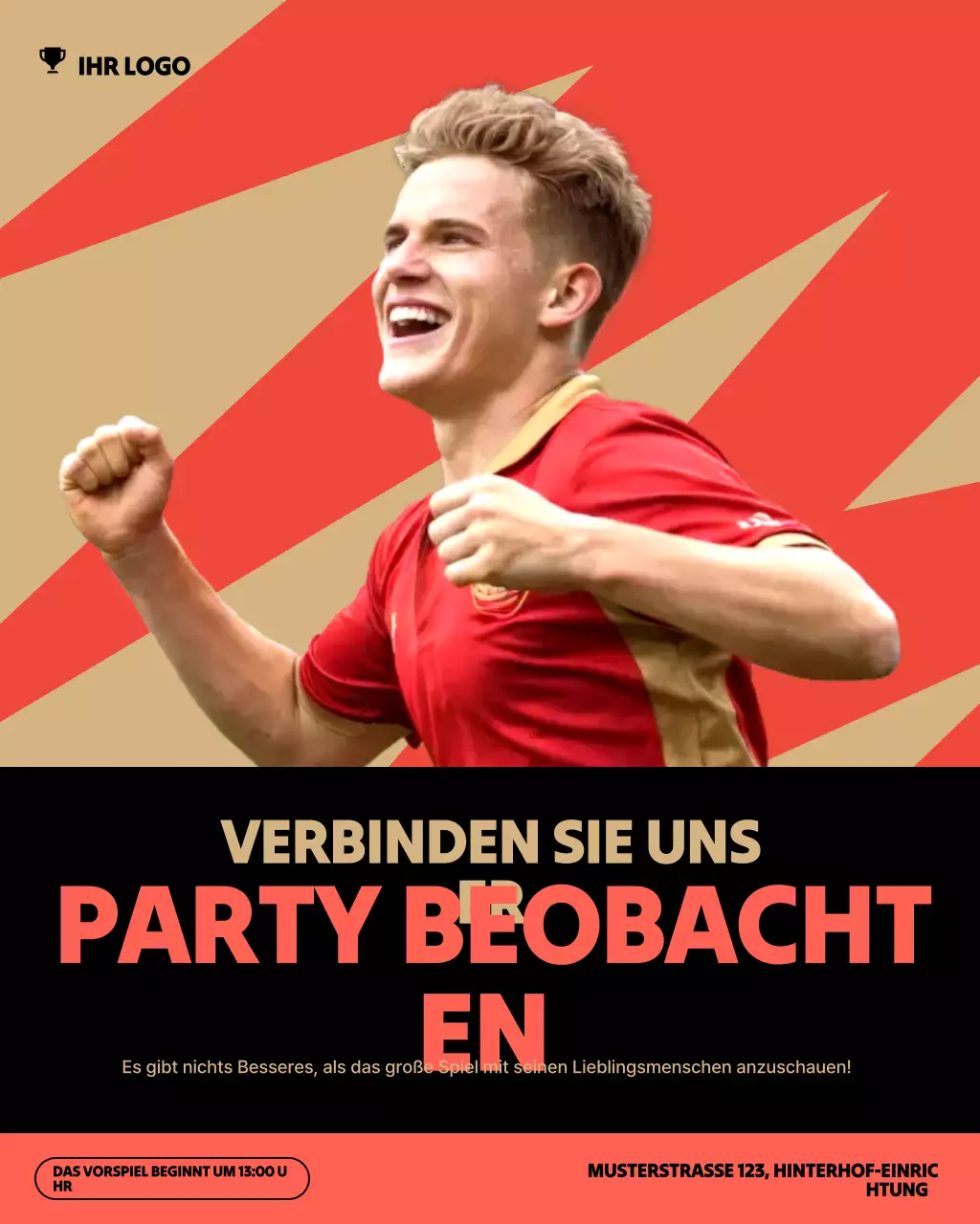 Roter Instagram-Beitrag zur modernen Sportveranstaltung