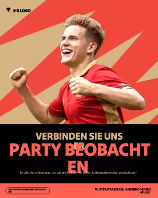 Roter Instagram-Beitrag zur modernen Sportveranstaltung