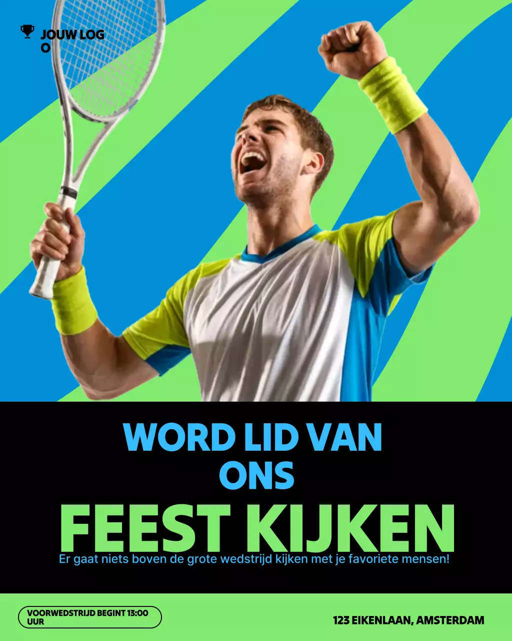 Groene moderne sportuitnodiging Instagram-bericht