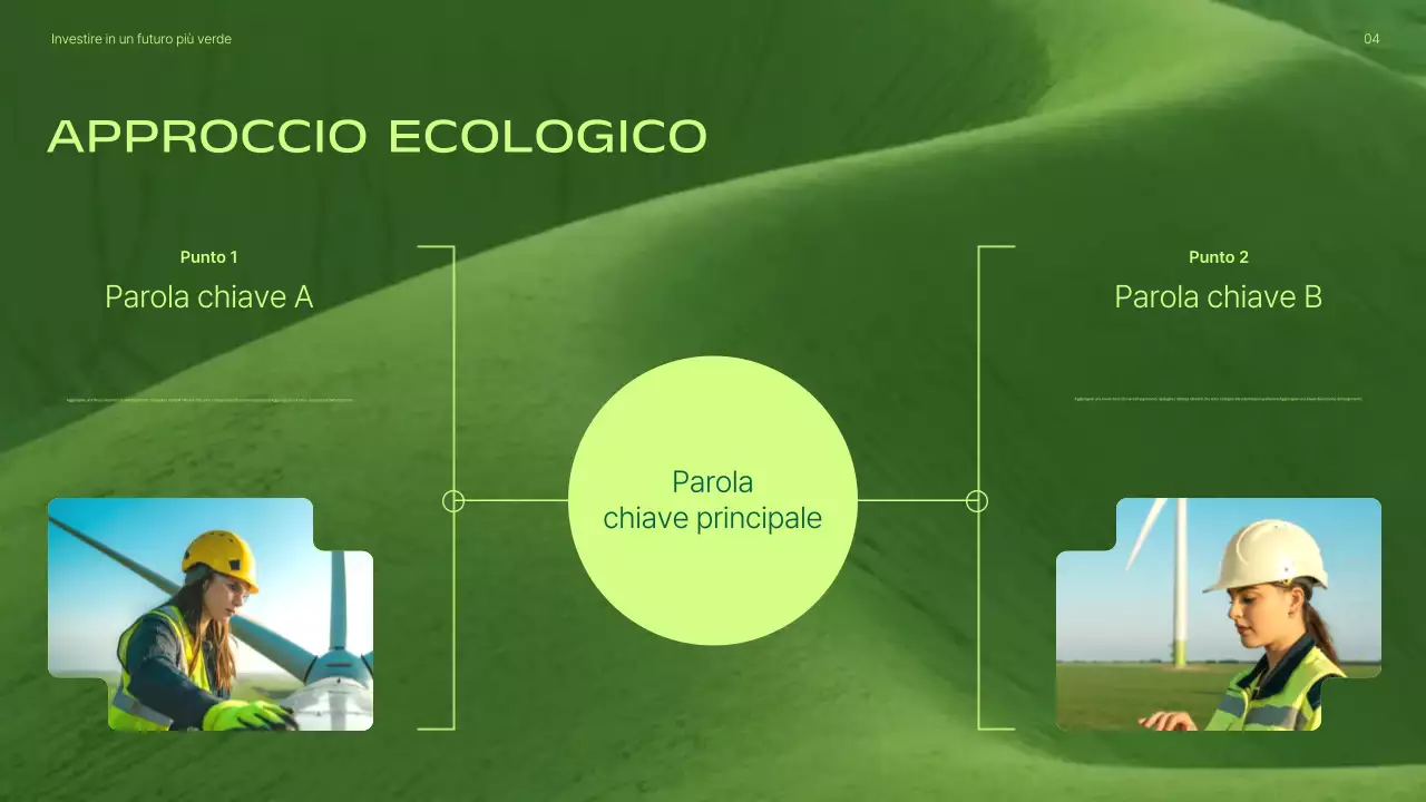 Presentazione sulla promozione degli investimenti in energie rinnovabili moderne e verdi
