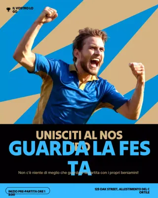 Post Instagram di invito sportivo Blue Bold