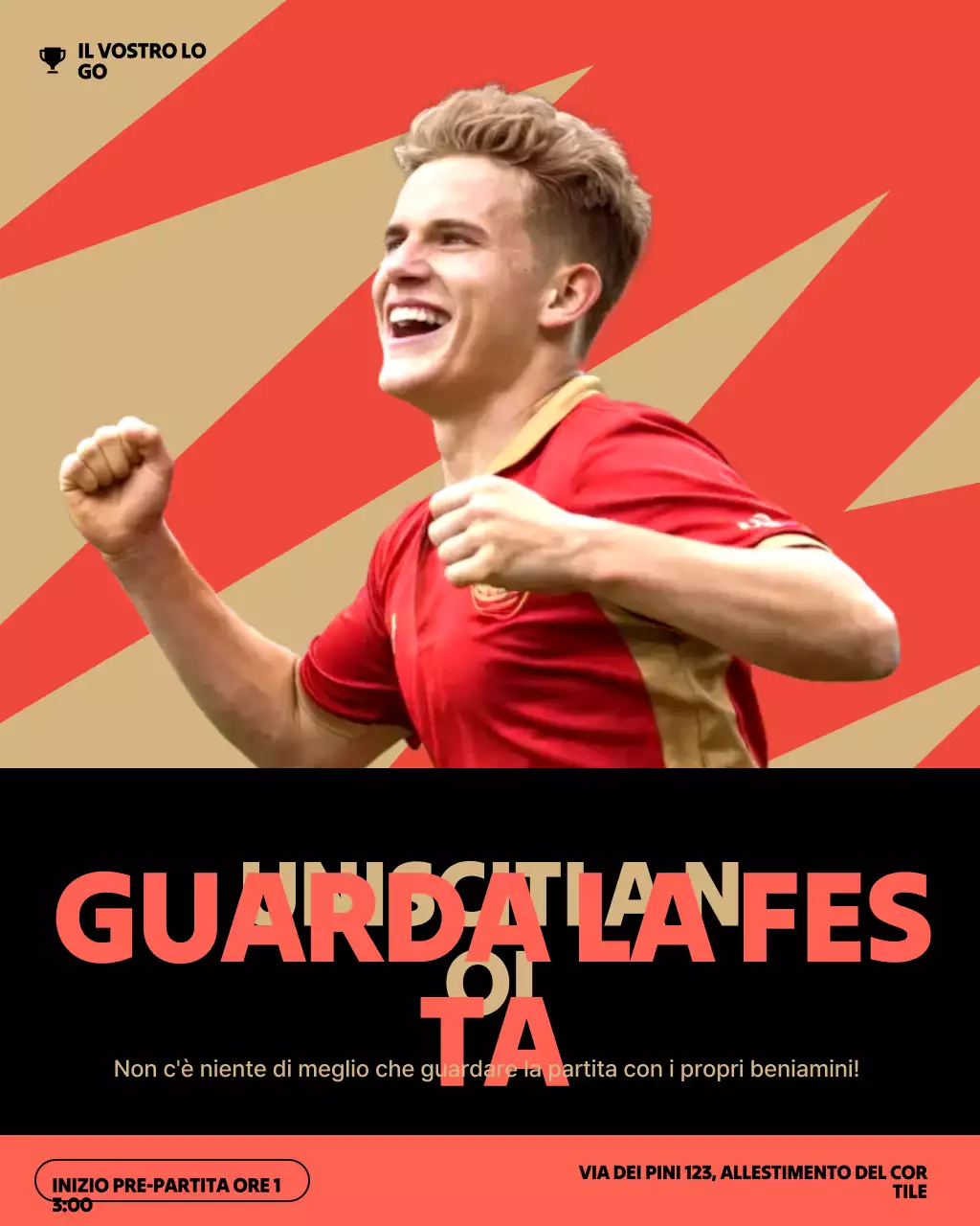 Invito all'evento sportivo moderno rosso su Instagram