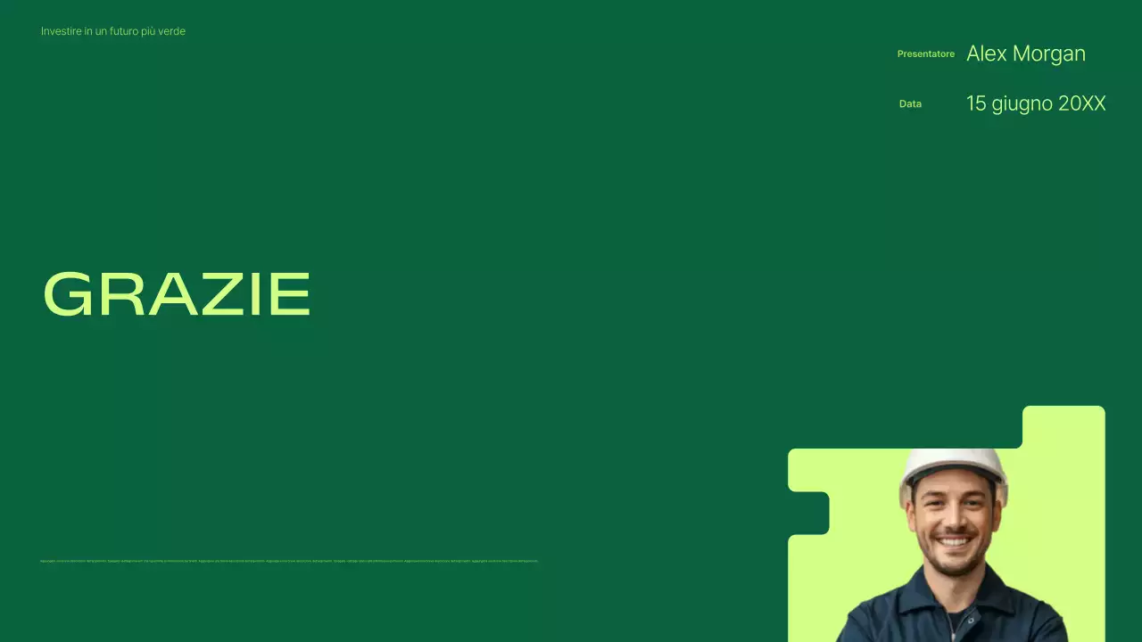 Presentazione sulla promozione degli investimenti in energie rinnovabili moderne e verdi