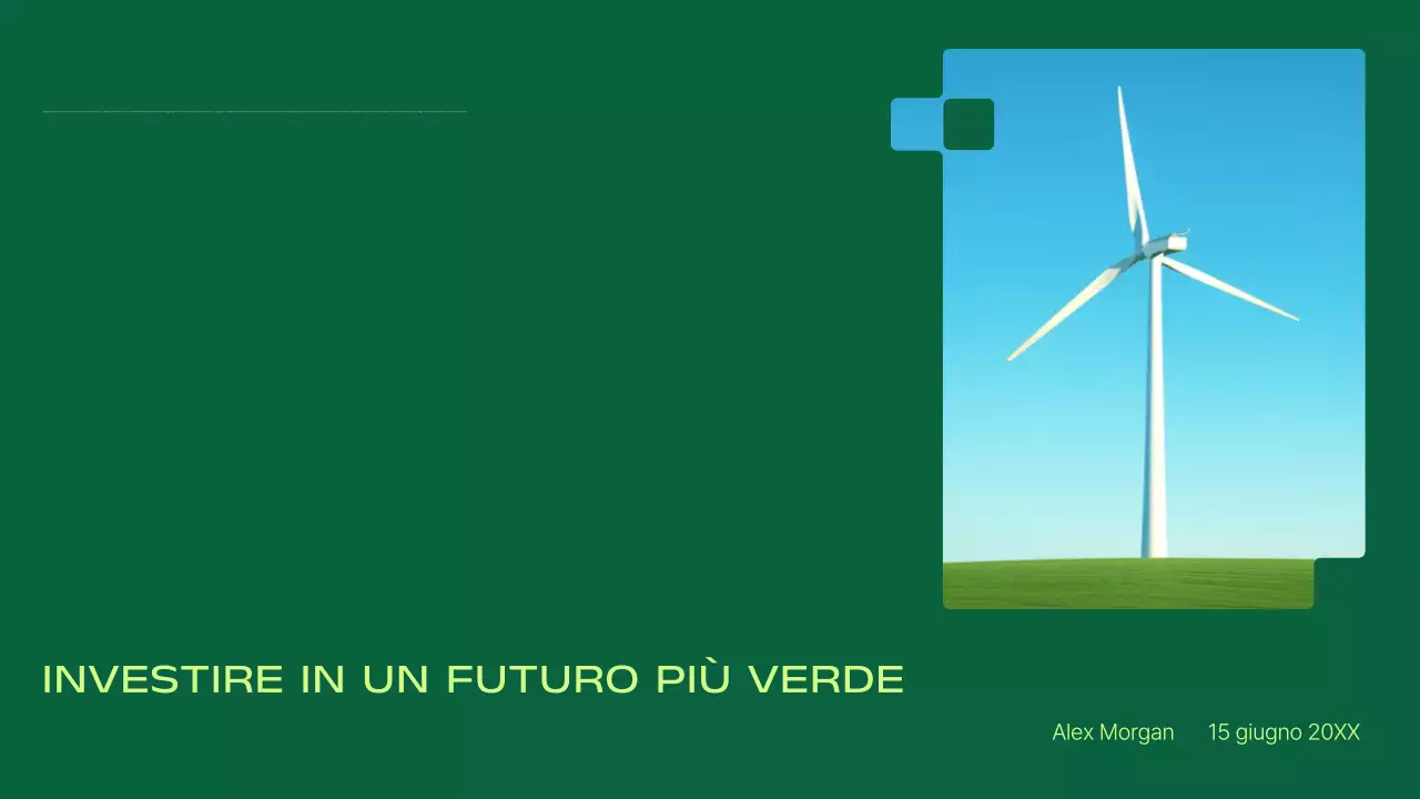 Presentazione sulla promozione degli investimenti in energie rinnovabili moderne e verdi