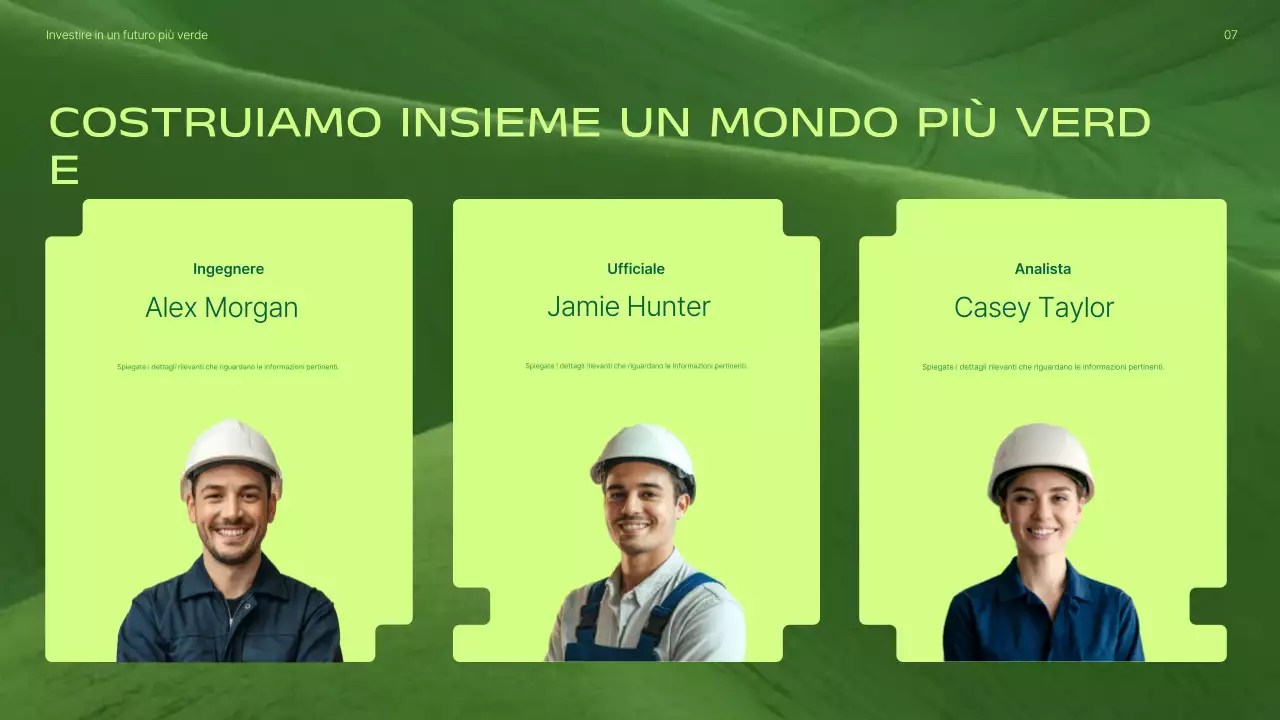 Presentazione sulla promozione degli investimenti in energie rinnovabili moderne e verdi