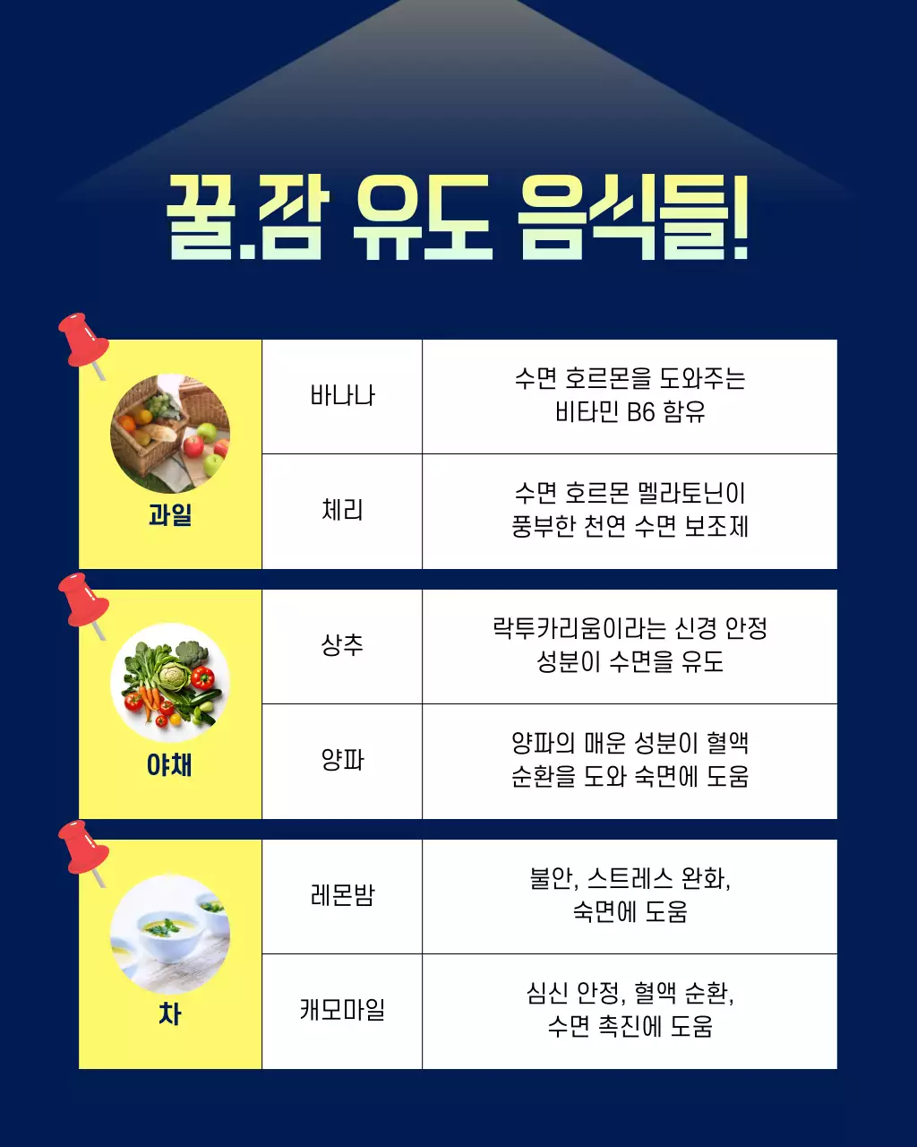 남색 배경의 심플한 불면증 원인 및 극복 방법 홍보