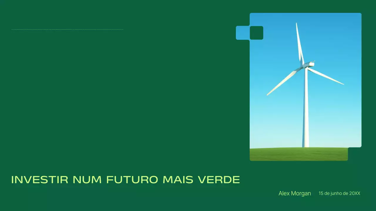 Apresentação de Promoção de Investimento Verde Moderno em Energias Renováveis