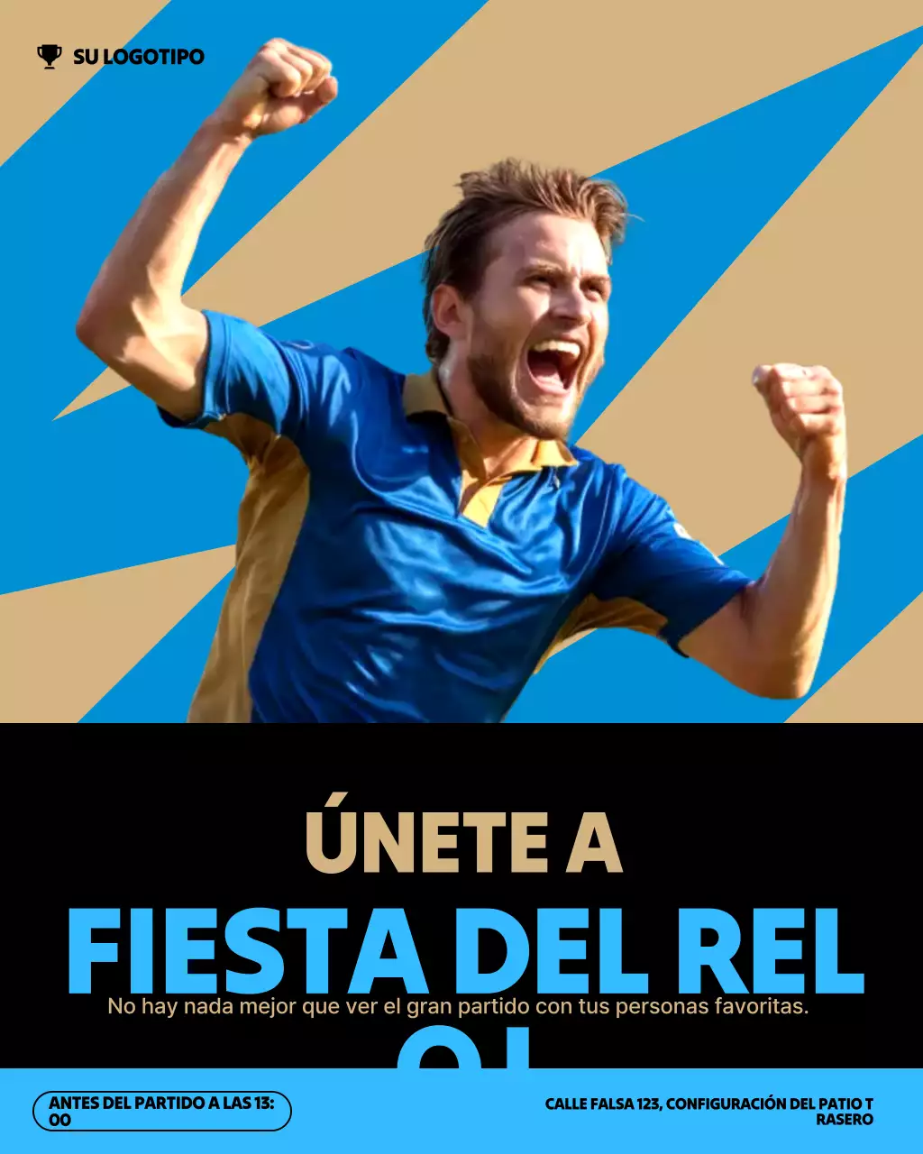 Invitación deportiva azul llamativa para Instagram