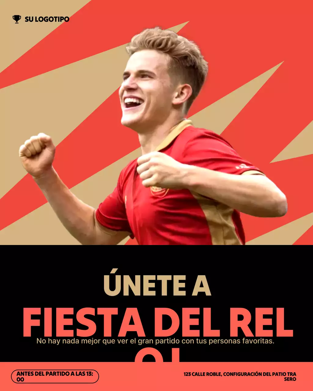 Invitación a evento deportivo moderno en rojo para Instagram