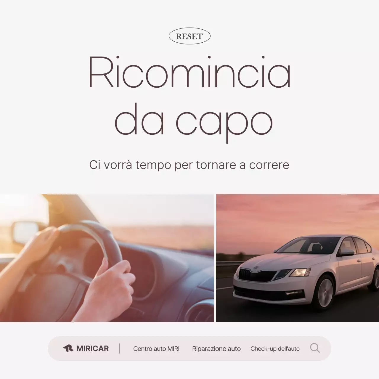 Pubblicità di un'auto emozionale moderna beige
