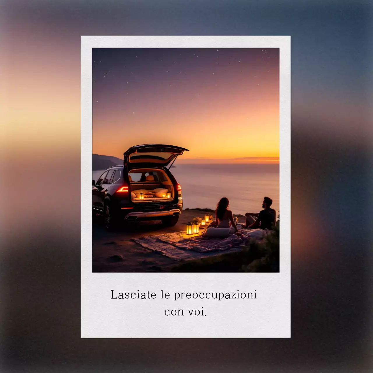 Viaggio in auto emozionale semplice e arancione