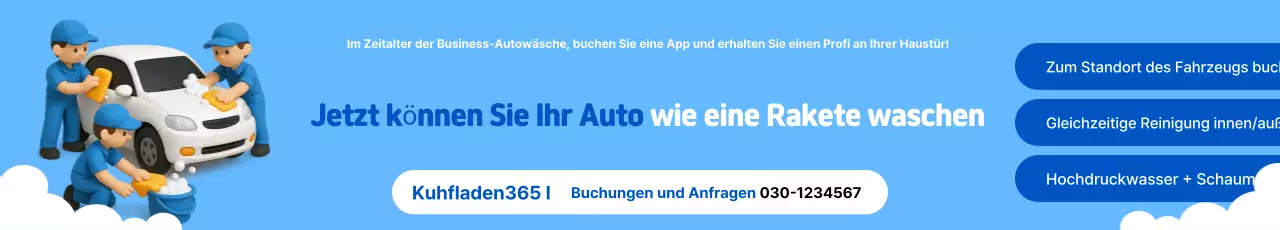 Blaue, einfache Autowasch-Service-Werbung