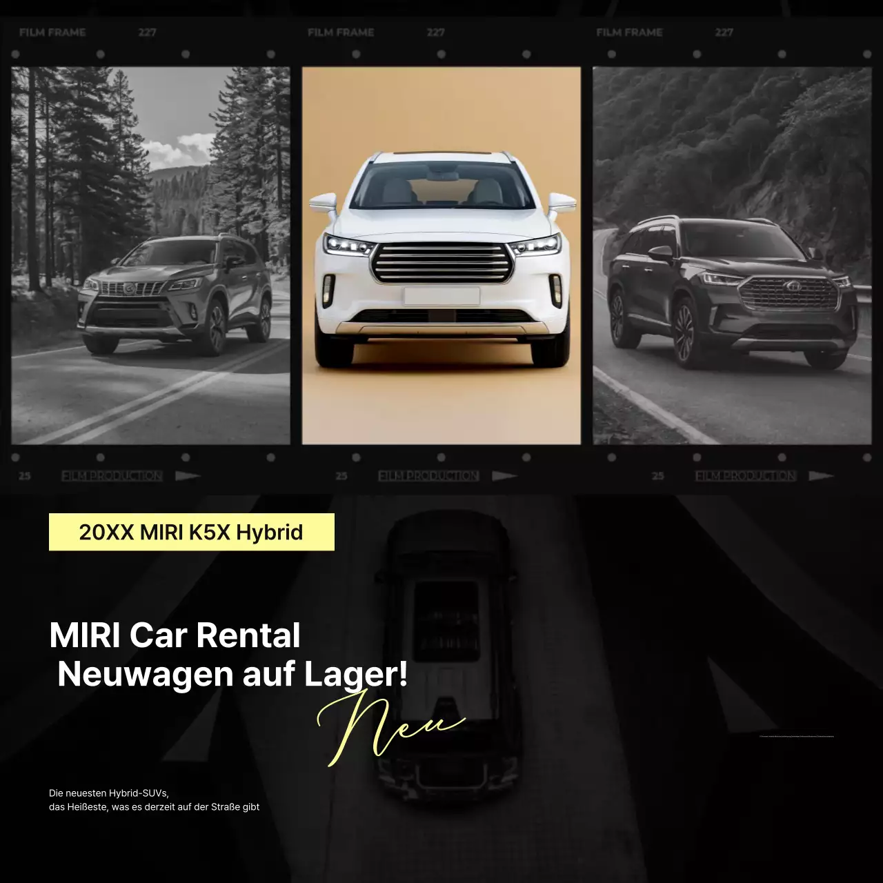 Werbung für ein weißes modernes Auto