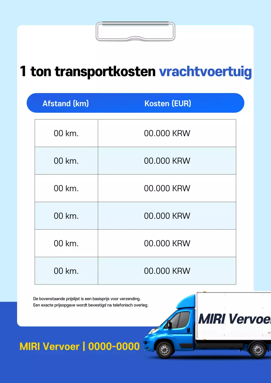 Gids voor schone blauwe verzendkosten