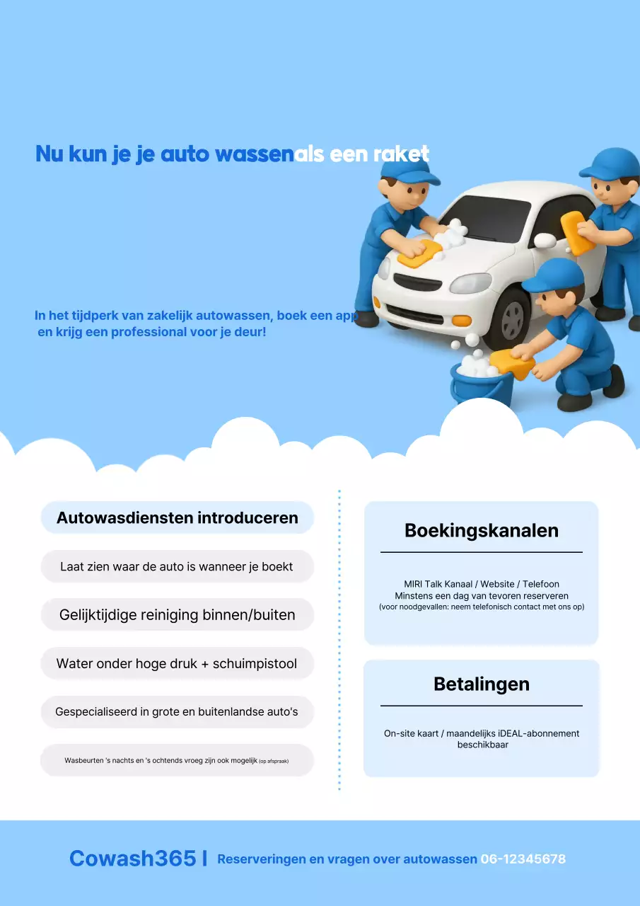 Promotie Blauwe Moderne Autowasstraat