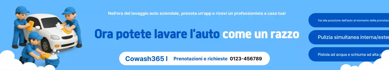Pubblicità del servizio di lavaggio auto Blue Simple