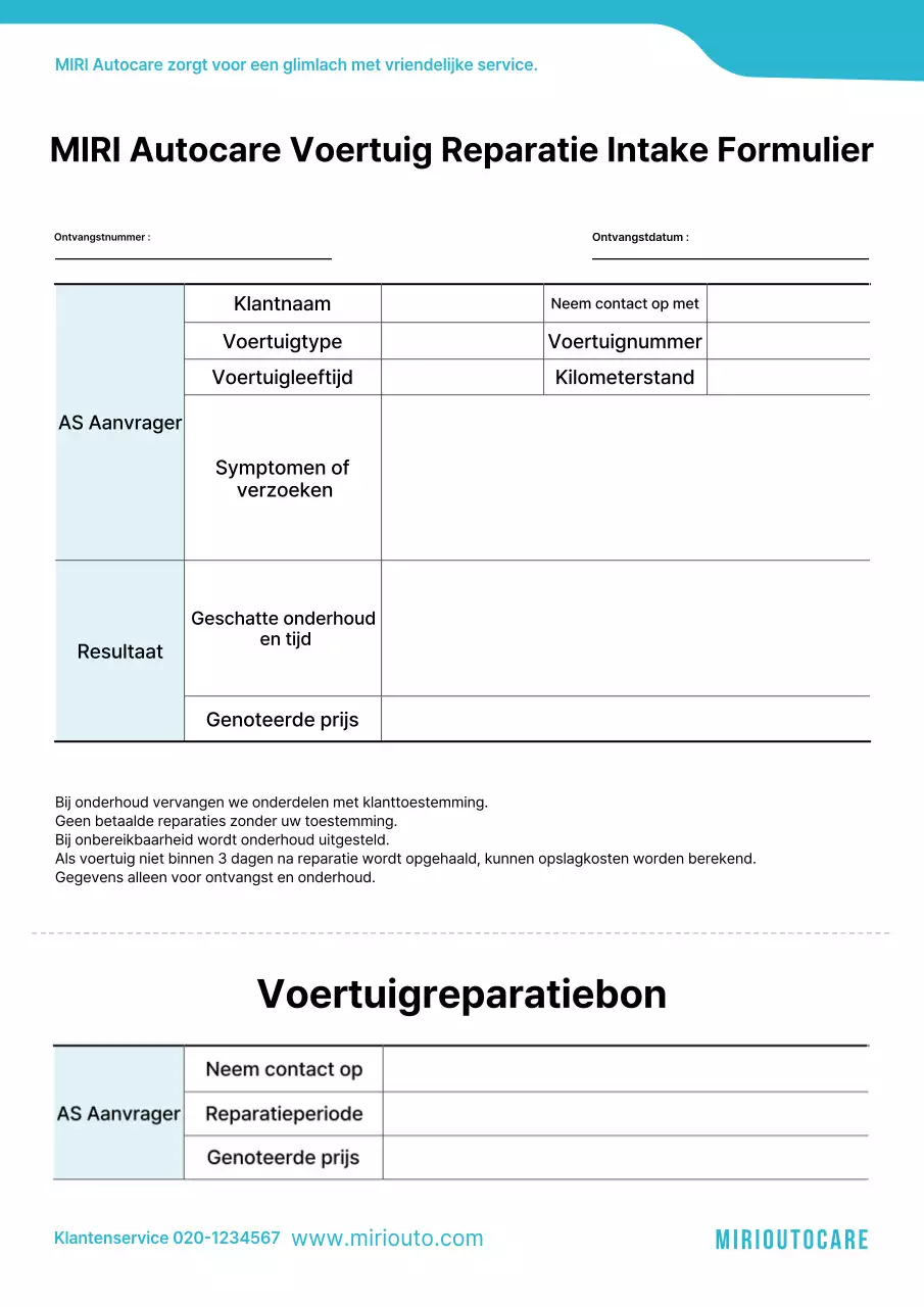 Hemelsblauwe gids voor schone voertuigreparaties