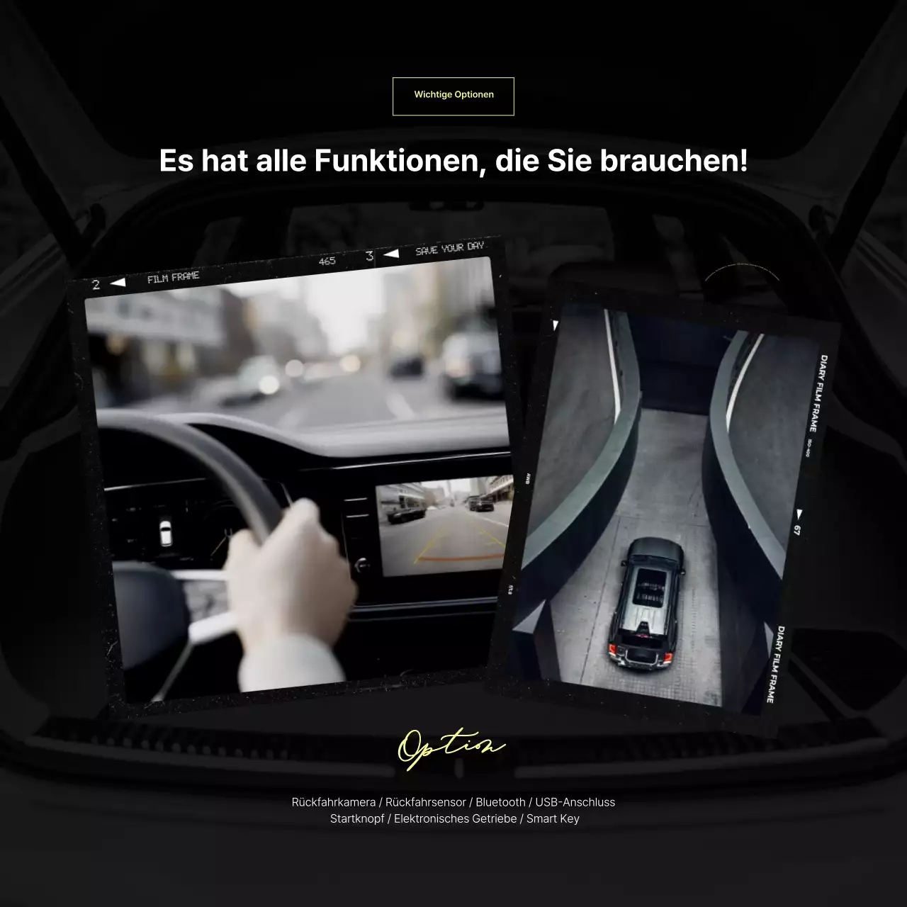 Werbung für ein weißes modernes Auto