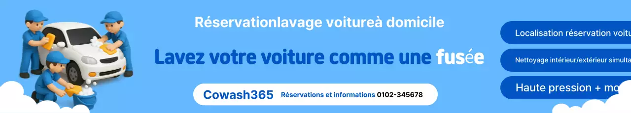 Publicité pour le service de lavage de voiture Blue Simple
