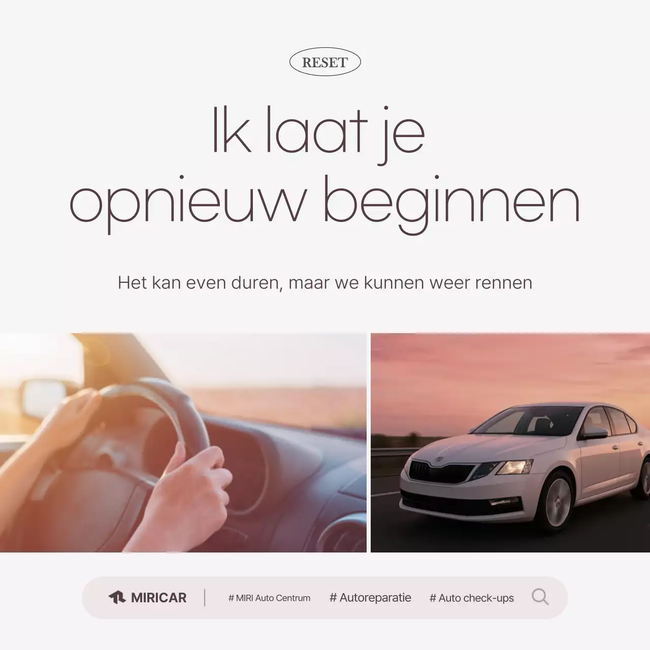 Beige moderne emotionele autoreclame