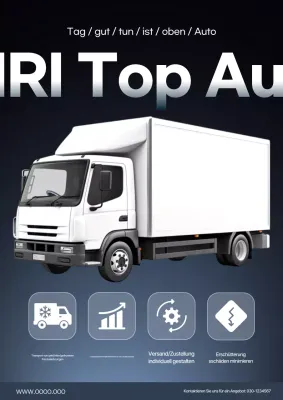 Schwarze moderne Logistik-Top-Truck-Werbung