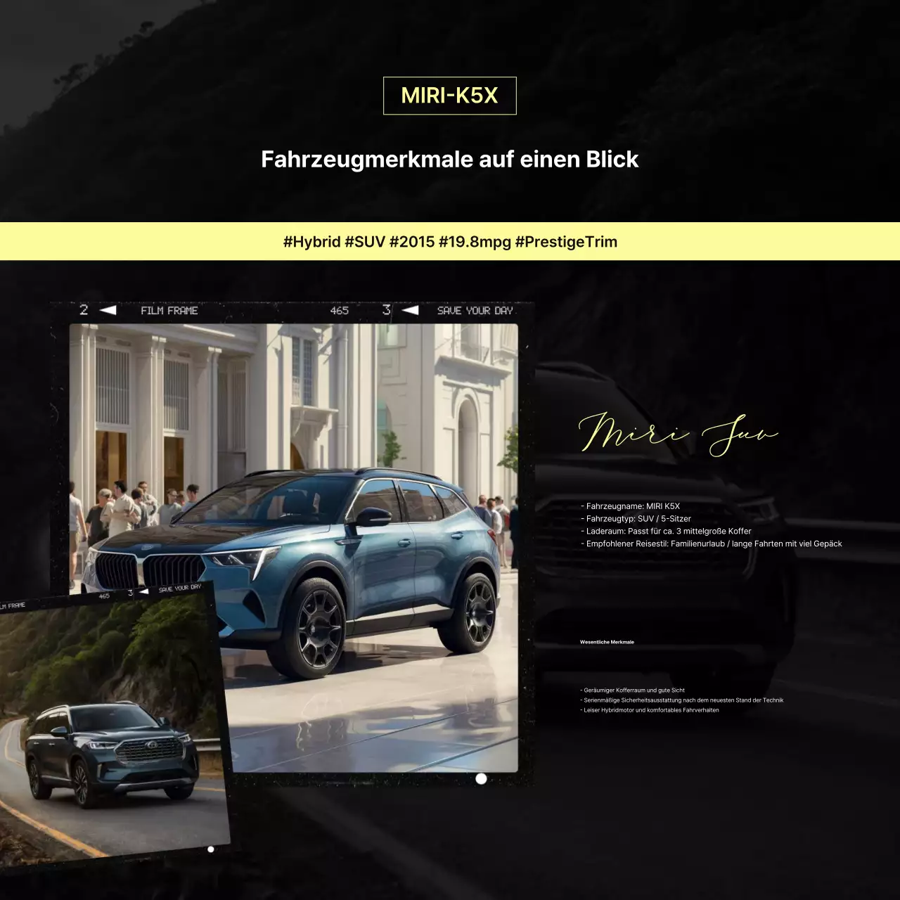 Werbung für ein weißes modernes Auto