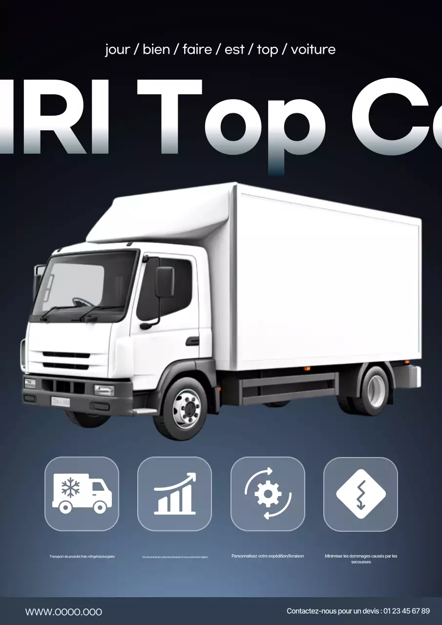 Publicité pour le camion haut de gamme Black Modern Logistics