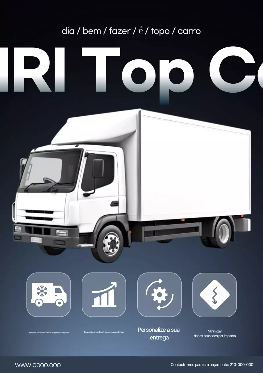 Anúncio de caminhão top da Black Modern Logistics