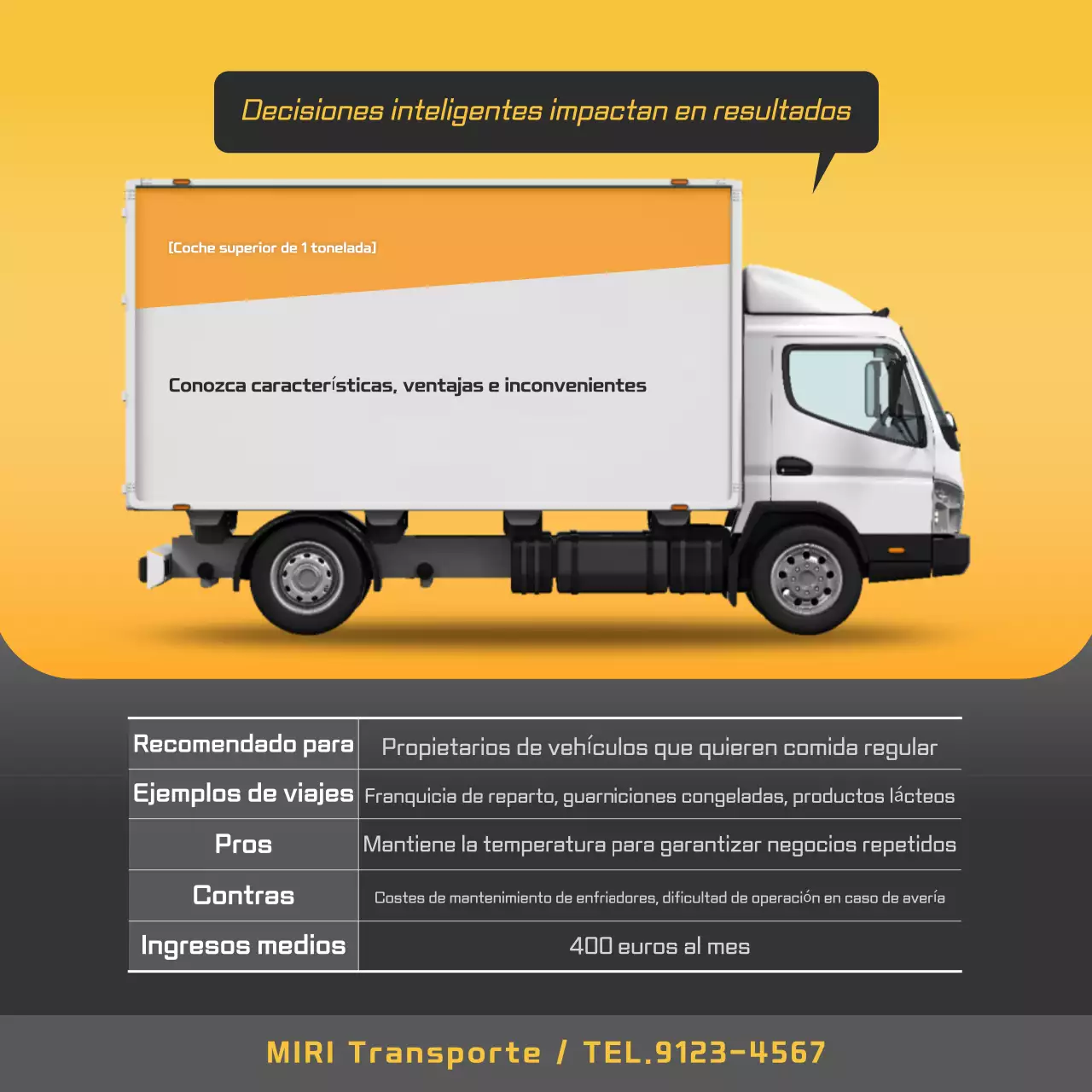 Anuncio de transporte moderno de Orange