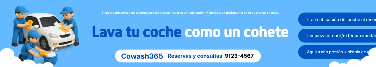 Anuncio del servicio de lavado de autos Blue Simple