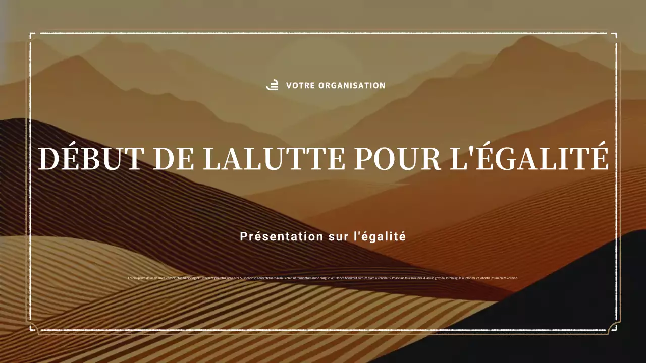 Présentation abstraite beige sur l'égalité
