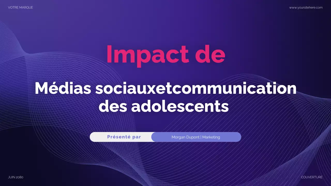 Présentation des médias sociaux modernes violets