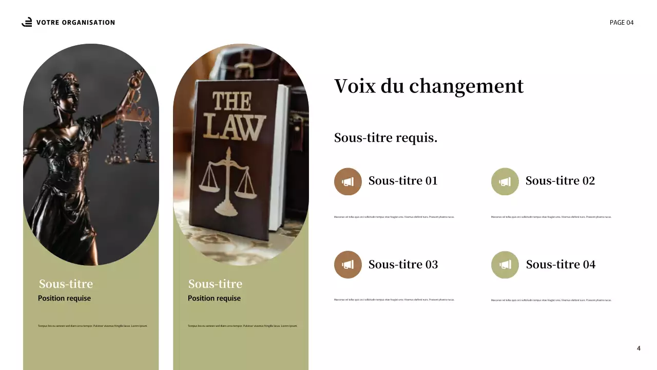 Présentation abstraite beige sur l'égalité