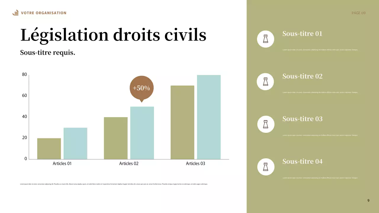 Présentation abstraite beige sur l'égalité