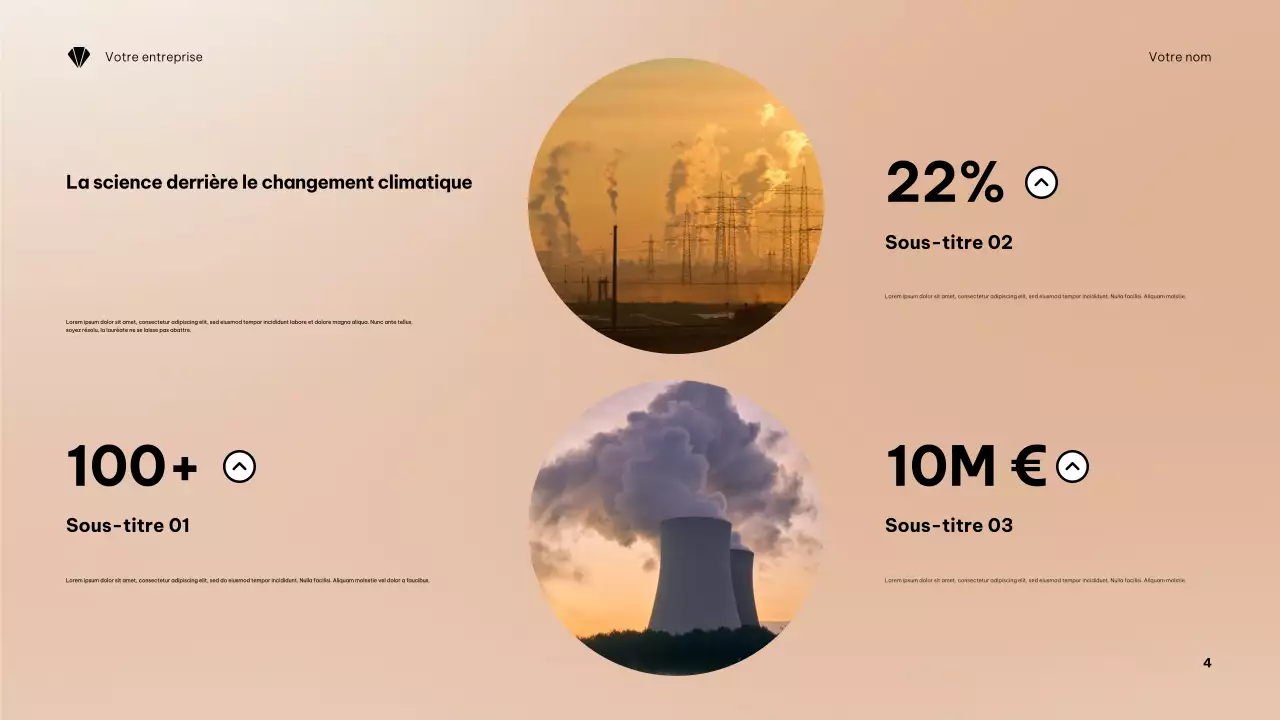 Présentation minimaliste orange sur le climat