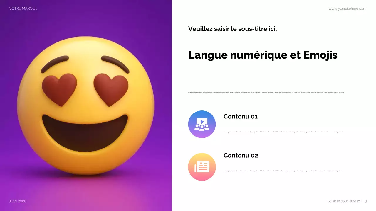 Présentation des médias sociaux modernes violets