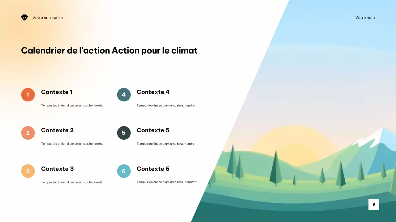 Présentation minimaliste orange sur le climat