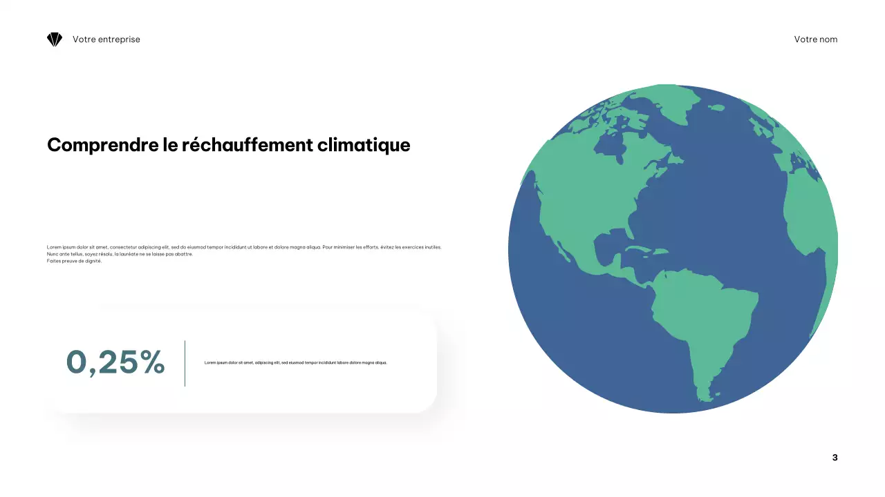 Présentation minimaliste orange sur le climat